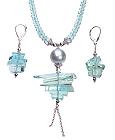 Aqua necklace and earrings set…