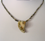 Fossilized Druzy Shell Necklace on Raw Daimons Necklace…