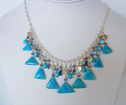 Turquoise and Blue Topaz &ldquo;Happy&rdquo; Necklace, Sterling Silver…